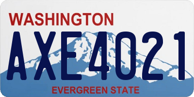 WA license plate AXE4021