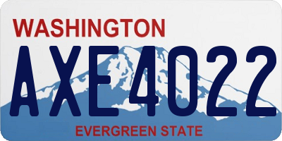 WA license plate AXE4022