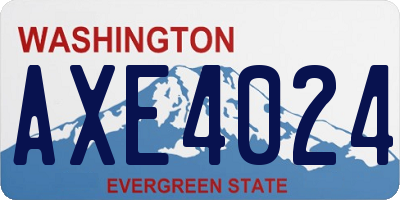 WA license plate AXE4024