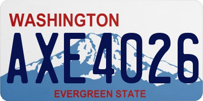 WA license plate AXE4026