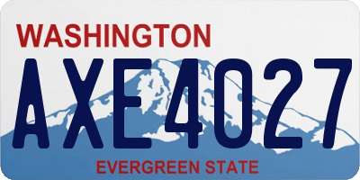 WA license plate AXE4027