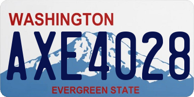 WA license plate AXE4028
