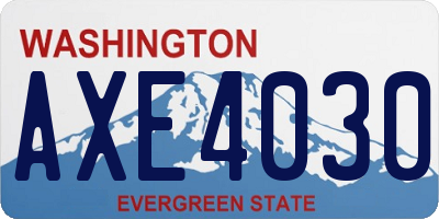 WA license plate AXE4030