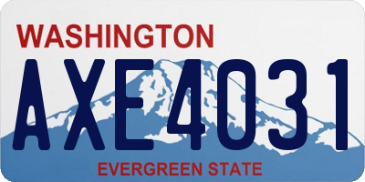 WA license plate AXE4031