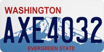 WA license plate AXE4032