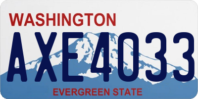 WA license plate AXE4033