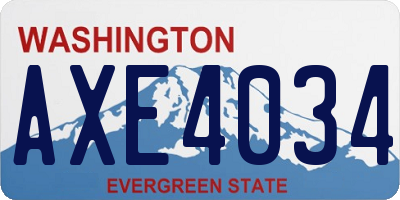 WA license plate AXE4034