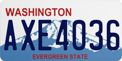 WA license plate AXE4036