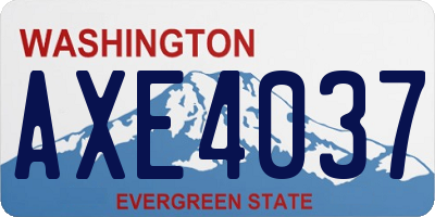 WA license plate AXE4037