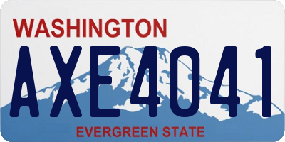 WA license plate AXE4041