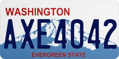 WA license plate AXE4042