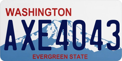 WA license plate AXE4043