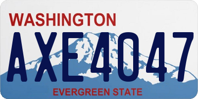 WA license plate AXE4047