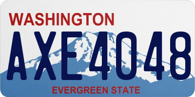 WA license plate AXE4048