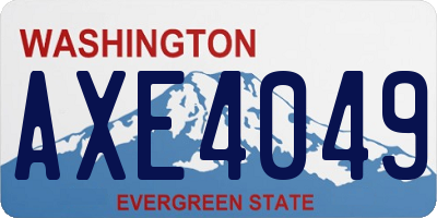 WA license plate AXE4049