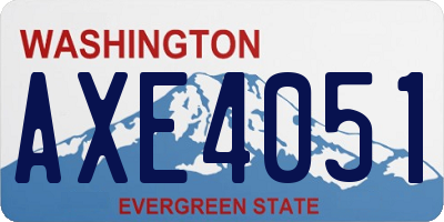WA license plate AXE4051