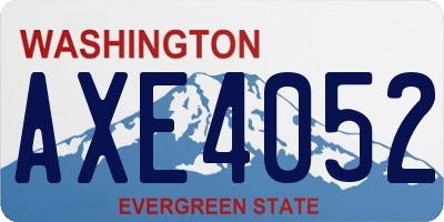 WA license plate AXE4052