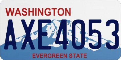 WA license plate AXE4053