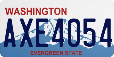 WA license plate AXE4054