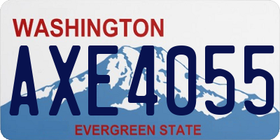 WA license plate AXE4055
