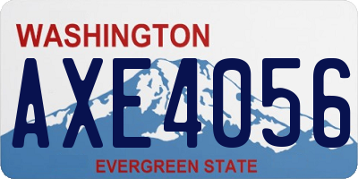 WA license plate AXE4056