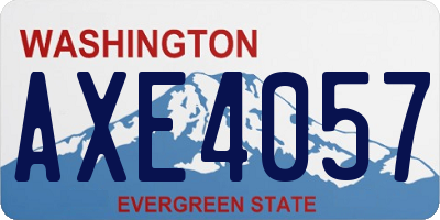 WA license plate AXE4057