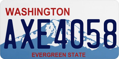WA license plate AXE4058