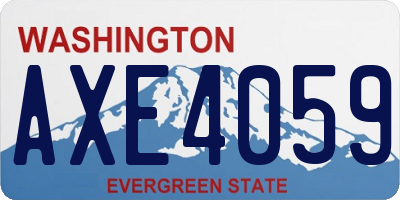 WA license plate AXE4059