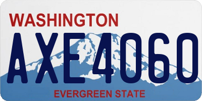 WA license plate AXE4060