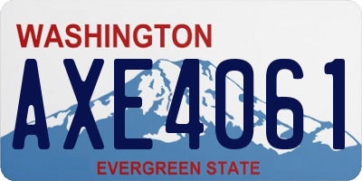 WA license plate AXE4061