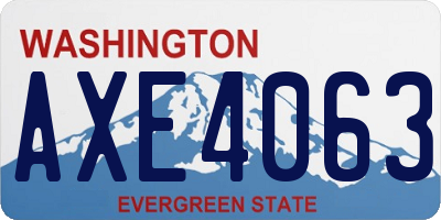 WA license plate AXE4063