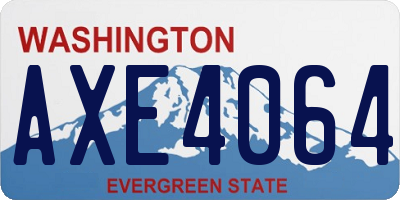 WA license plate AXE4064