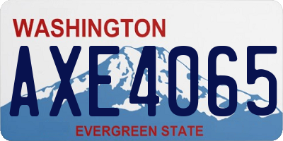 WA license plate AXE4065