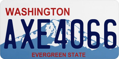 WA license plate AXE4066