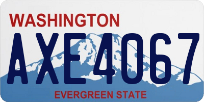 WA license plate AXE4067