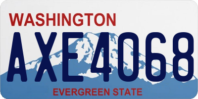 WA license plate AXE4068