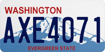WA license plate AXE4071