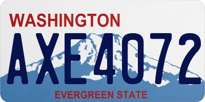 WA license plate AXE4072