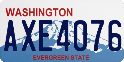 WA license plate AXE4076