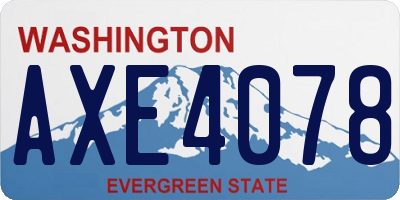 WA license plate AXE4078