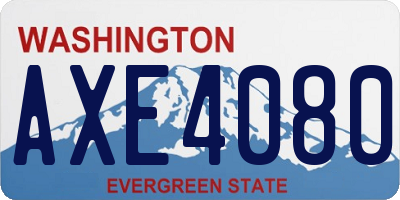 WA license plate AXE4080