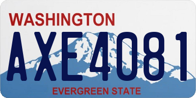 WA license plate AXE4081