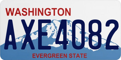 WA license plate AXE4082