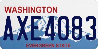 WA license plate AXE4083