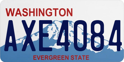 WA license plate AXE4084