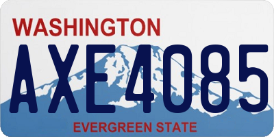 WA license plate AXE4085