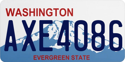 WA license plate AXE4086