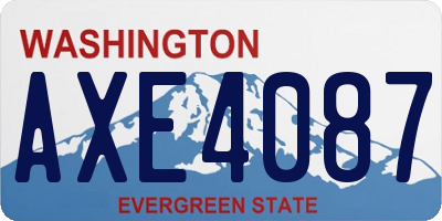 WA license plate AXE4087