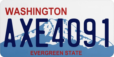 WA license plate AXE4091