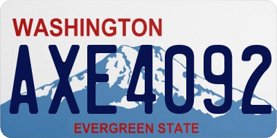 WA license plate AXE4092